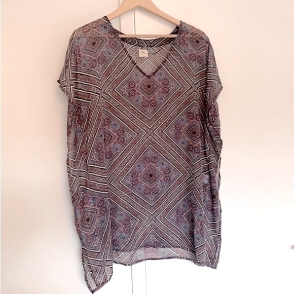 O’Neill Semi Sheer Tunic Swim Cover Up Top Purple Blue Oversized Small - Picture 3 of 7